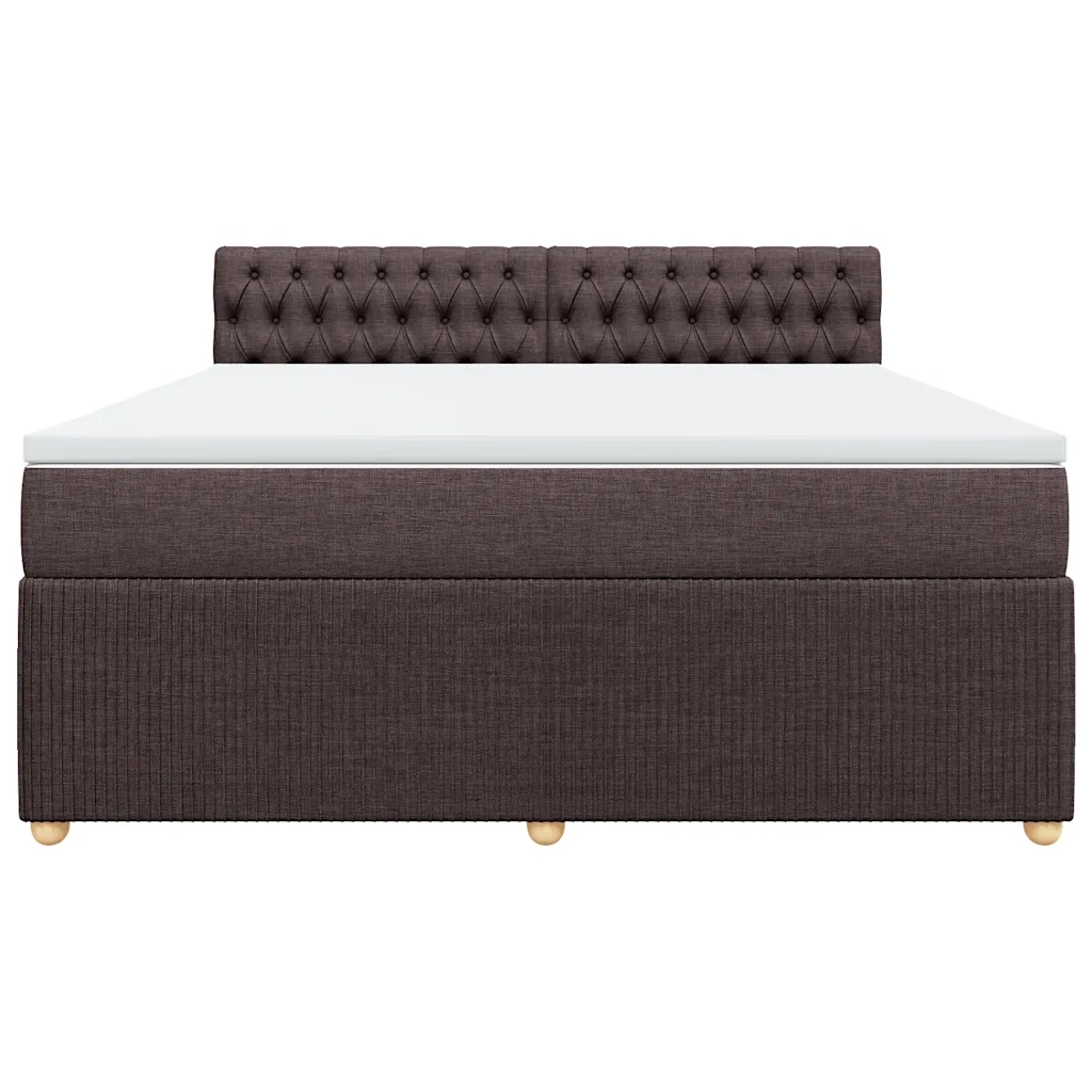 Giroletto a Molle con Materasso Marrone Scuro 180x200cm Tessuto 3287545