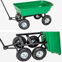 Carrello da Giardino Ribaltabile 4 Ruote 75 litri Ranieri Verde