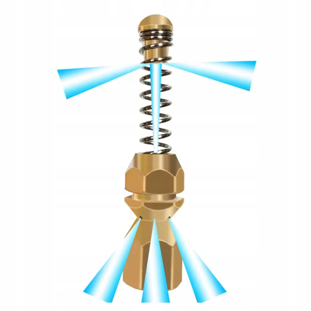 Ugello Rotante JetTwist Pro 1/8 BrassSpin – Flusso 3D per Pulizia Tubi | Filettatura 1/8" | Ottone