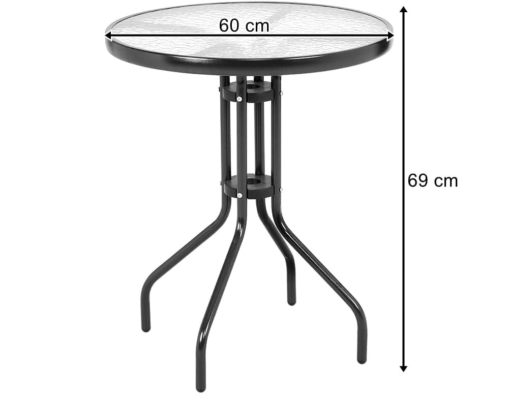 Tavolino da giardino rotondo in vetro VALORA ISLAND 60 cm