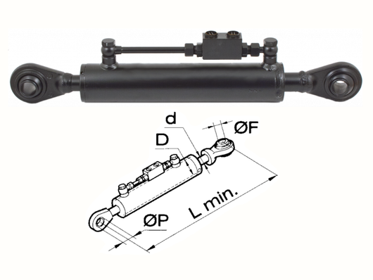 Braccio 3 punto idraulico Cermag per trattori JOHN DEERE lunghezza 545-740 mm - 50941