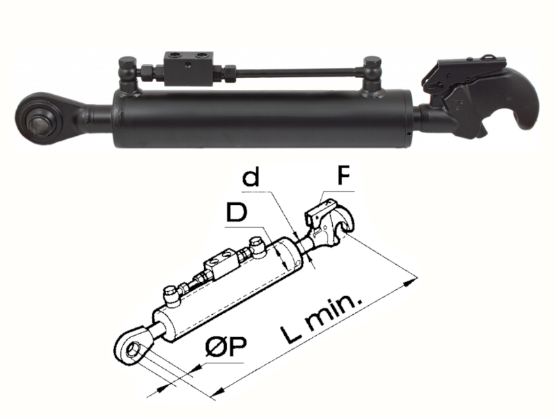 Braccio 3 punto idraulico Cermag per trattori JOHN DEERE lunghezza 545-740 mm - 50606