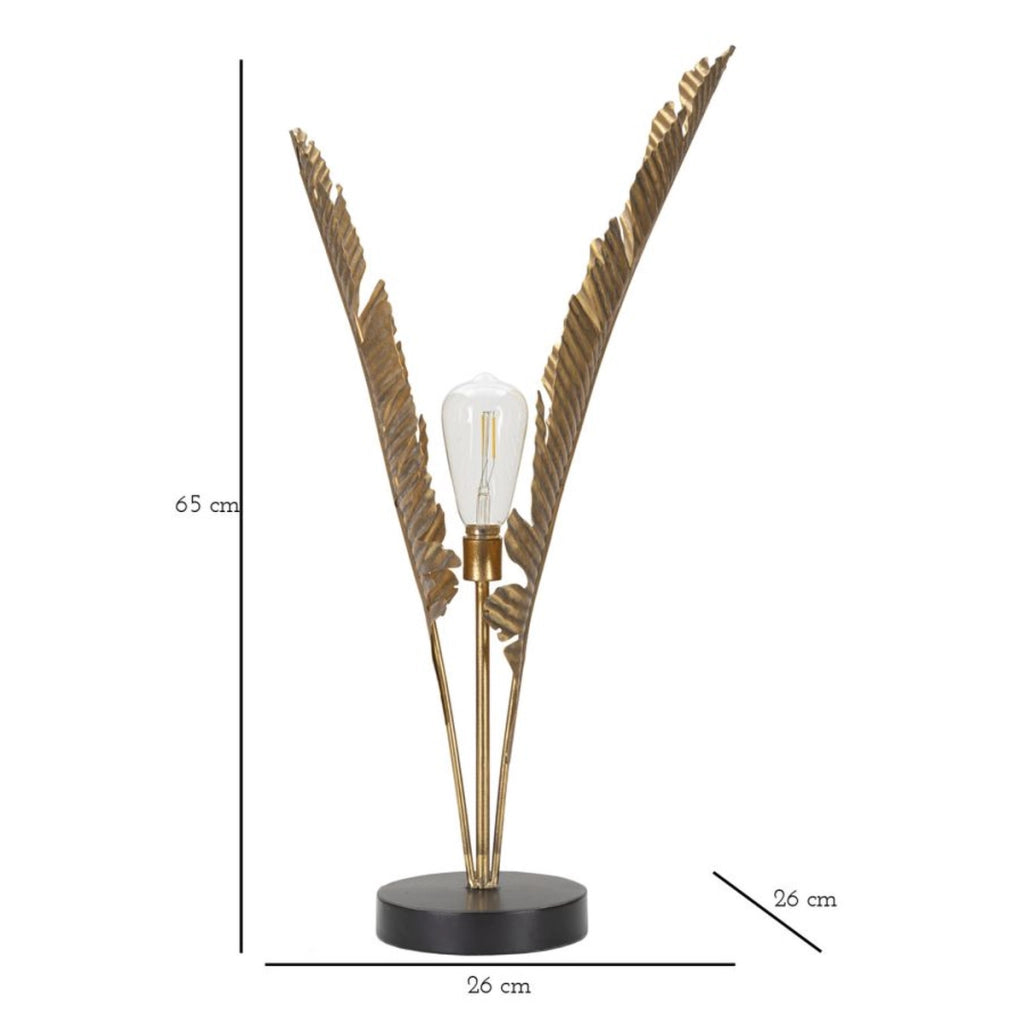 Lampada da Tavolo Palma 1, Oro, Metallo, 26x26x64 cm