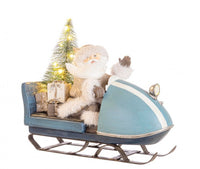 Babbo Natale Danish con slitta blu e LED