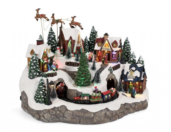 Villaggio natalizio Denver con treno e LED