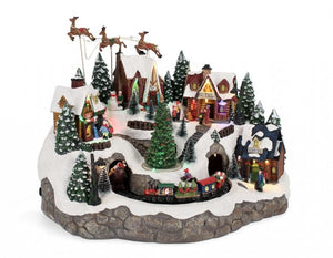 Villaggio natalizio Denver con treno e LED