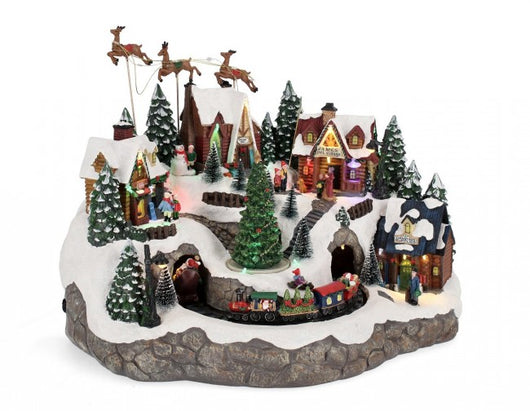 Villaggio natalizio Denver con treno e LED