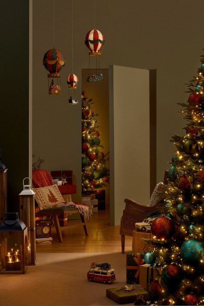 Decorazione natalizia Noelle mongolfiera con regali