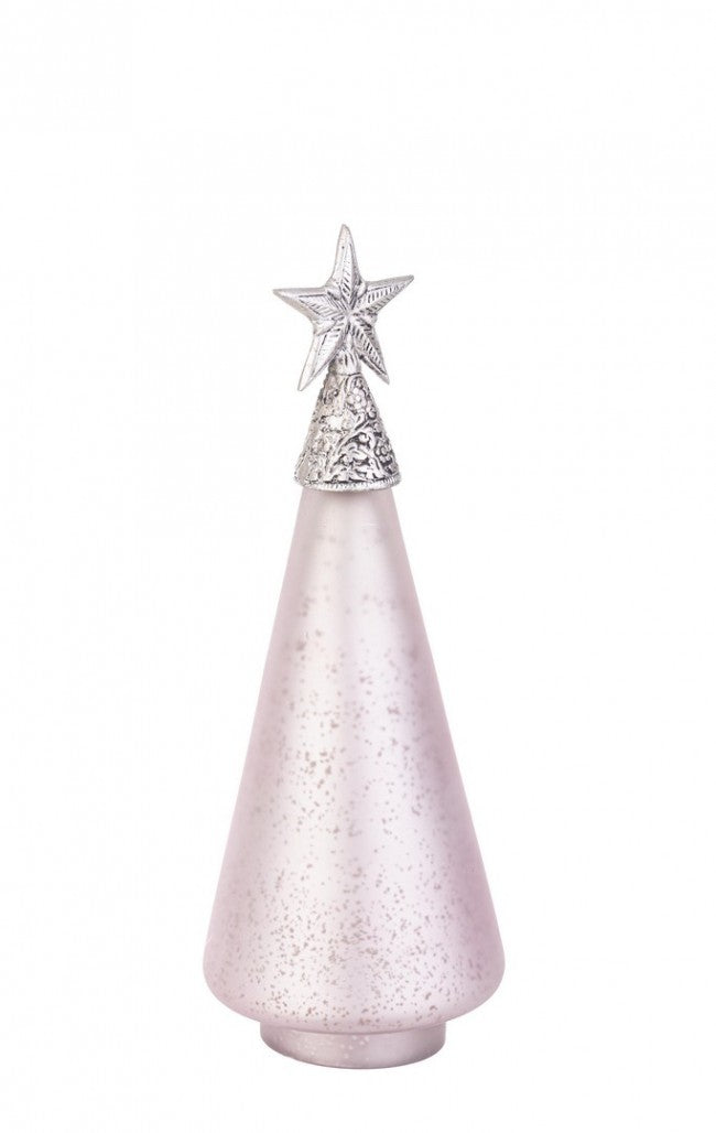 Pino vetro Glow rosa opaco con stella H34