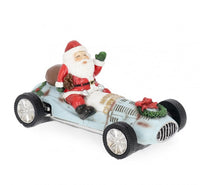 Decorazione Jaime Babbo Natale con macchina azzurra