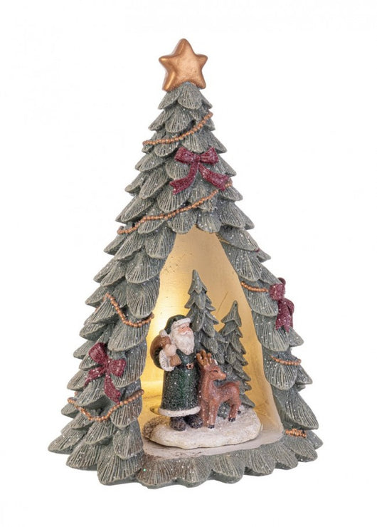 Pino Tyson con Babbo Natale 11.5x21H e LED