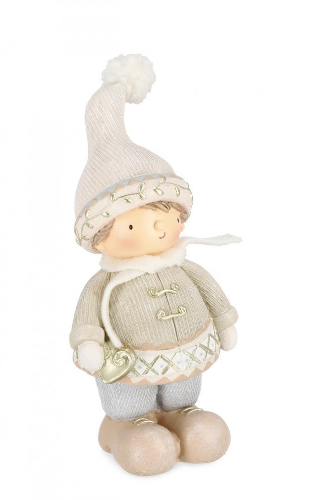 Bambino Charel in piedi con cuore H20.5