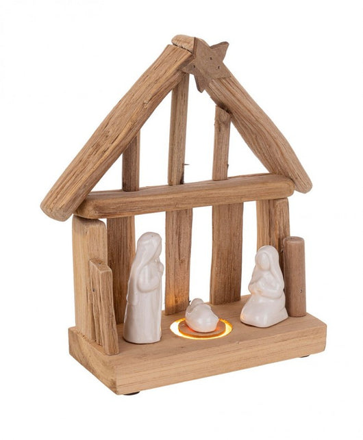 NativitÃ  3 figure Life con casa, stella e LED
