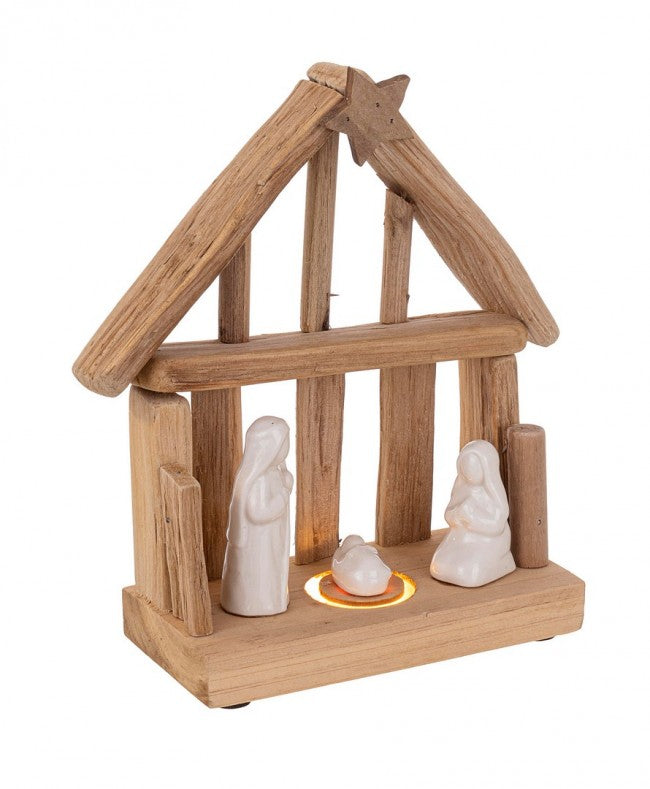 NativitÃ  3 figure Life con casa, stella e LED