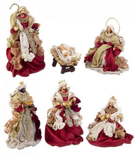 Natività 6 figure Fastosa bordeaux small