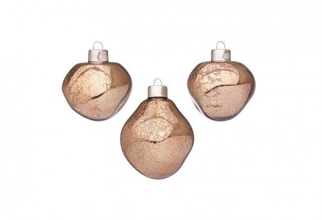 Confezione da 6 pendagli vetro Organic marrone D60 assortiti