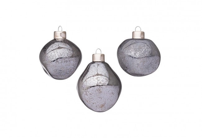 Confezione da 6 pendagli vetro Organic grigio D60 assortiti