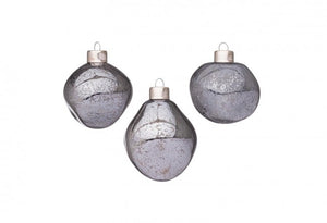 Confezione da 6 pendagli vetro Organic grigio D60 assortiti