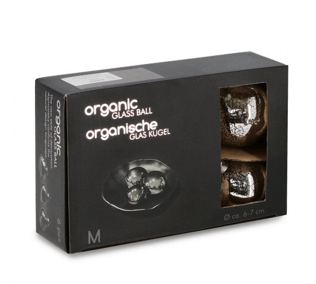 Confezione da 6 pendagli vetro Organic argento D60 assortiti