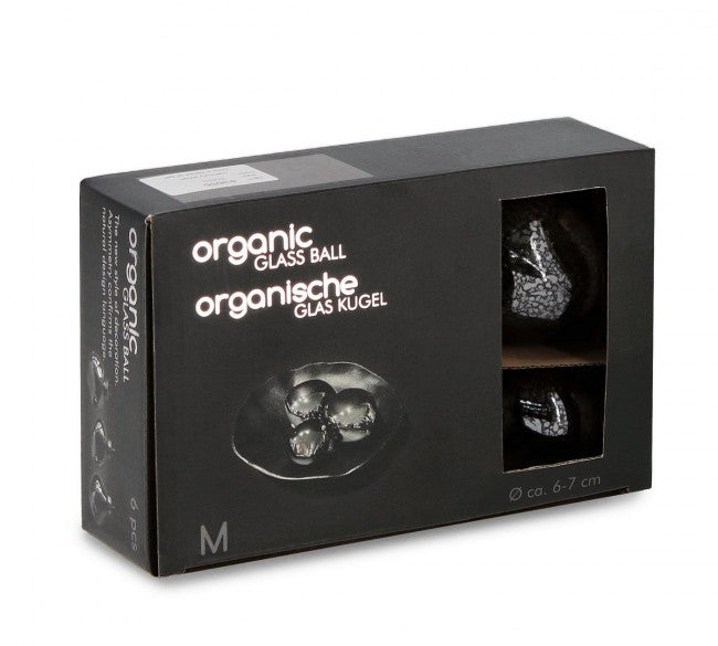 Confezione da 6 pendagli vetro Organic grigio D60 assortiti