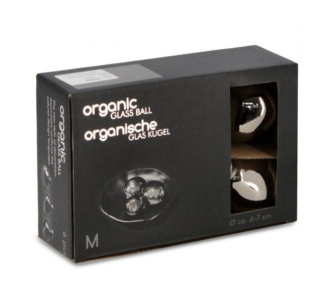 Confezione da 6 pendagli vetro Organic verde luminoso D60 assortiti