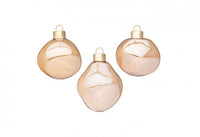 Confezione da 6 pendagli vetro Organic champagne luminoso D60 assortiti