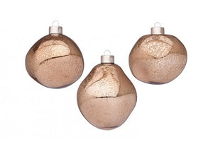 Confezione da 3 pendagli vetro Organic marrone D80 assortiti