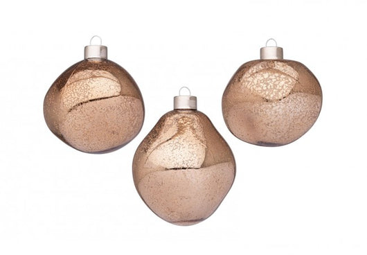 Confezione da 3 pendagli vetro Organic marrone D80 assortiti