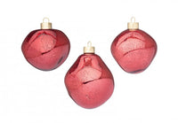 Confezione da 3 pendagli vetro Organic rosso D80 assortiti