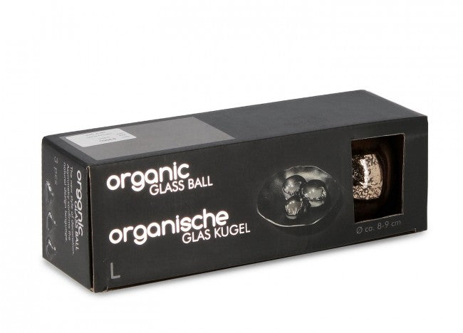 Confezione da 3 pendagli vetro Organic marrone D80 assortiti