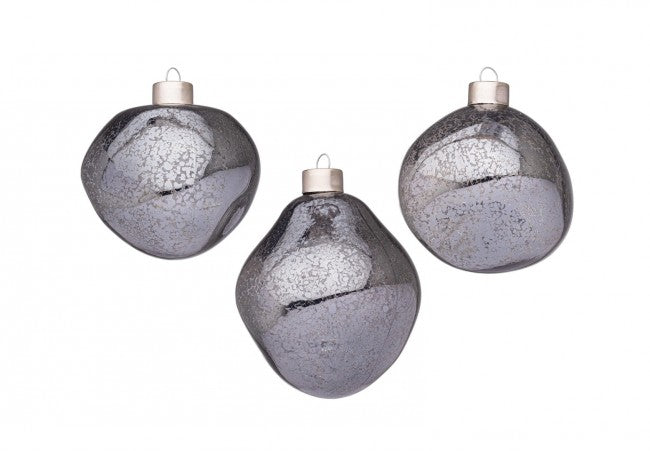 Confezione da 3 pendagli vetro Organic grigio D80 assortiti