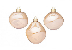 Confezione da 3 pendagli vetro Organic champagne D80 assortiti