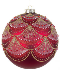 Sfera vetro Glitz rosso D150