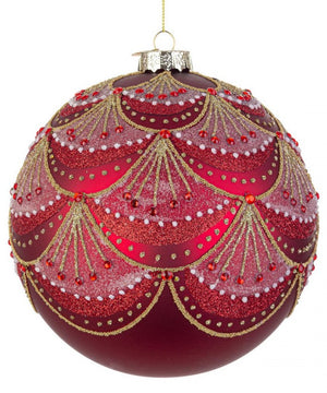 Sfera vetro Glitz rosso D150