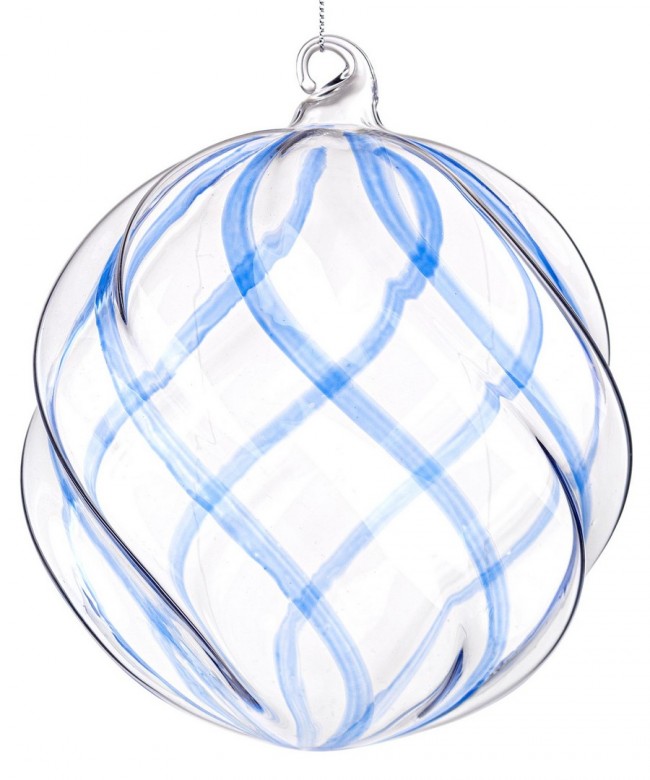 Sfera vetro Blend trasparente-blu D150