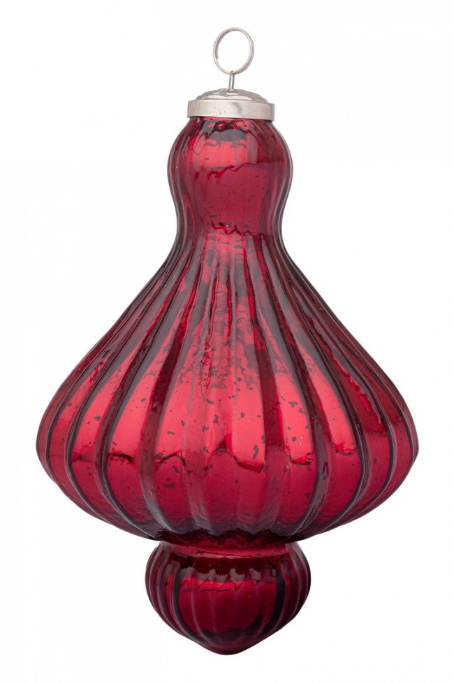 Pendaglio vetro Gloss trottola rosso champagne lucido