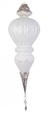 Pendaglio vetro Blaze goccia bianco opaco H37