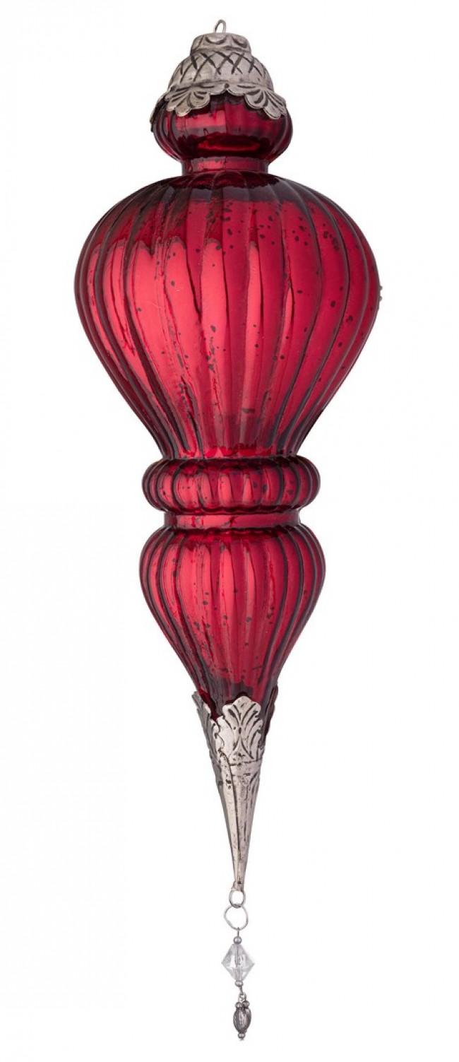 Pendaglio vetro Blaze goccia rosso lucido H37