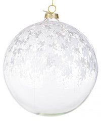 Sfera vetro Iced trasparente-bianco rosso-verde D150