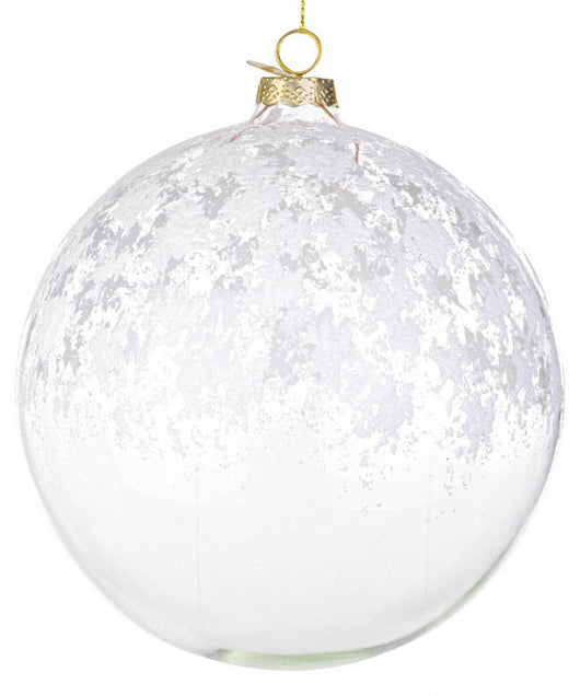 Sfera vetro Iced trasparente-bianco rosso-verde D150