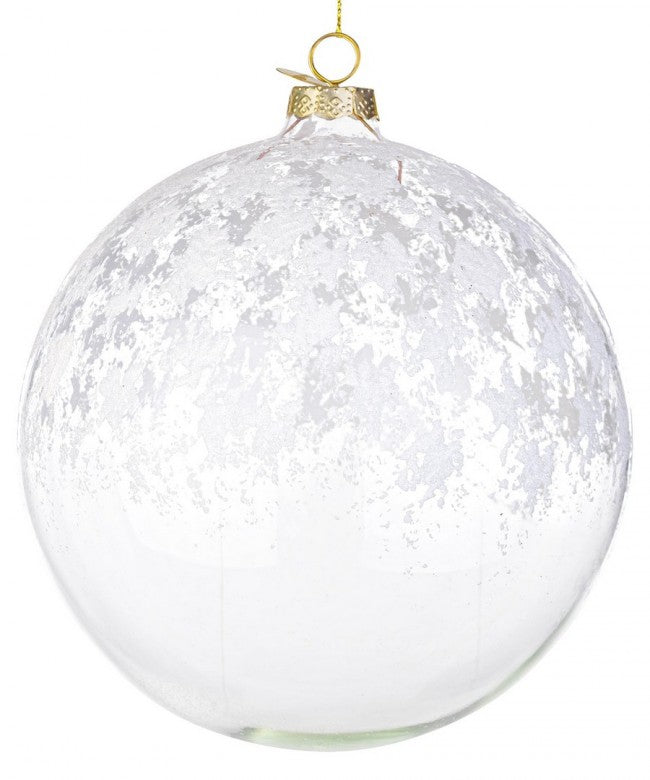 Sfera vetro Iced trasparente-bianco rosso-verde D150