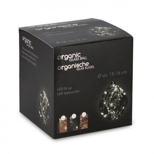 Sfera vetro Organic argento D150 con LED