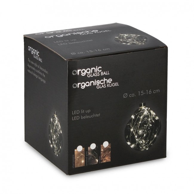 Sfera vetro Organic argento D150 con LED