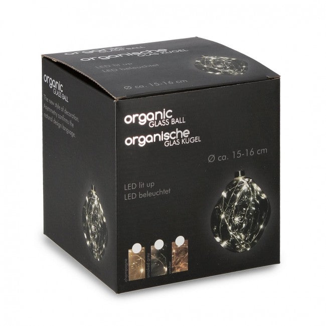 Sfera vetro Organic rosso D150 con LED