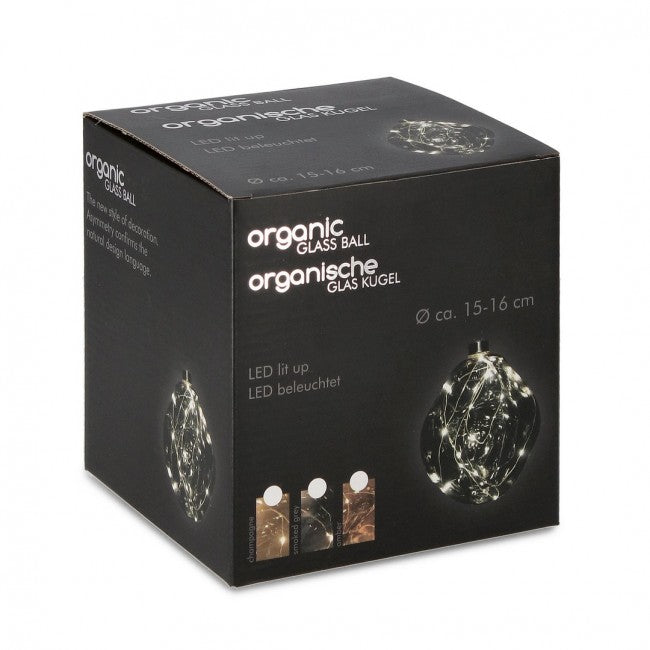 Sfera vetro Organic grigio-trasparente D150 con LED