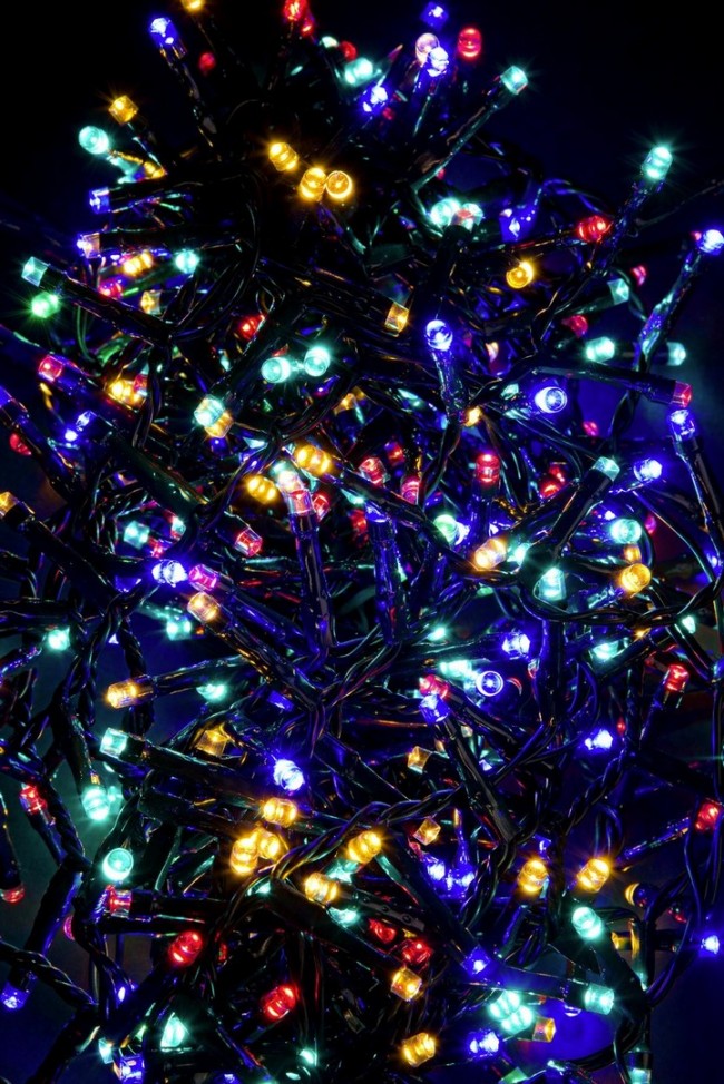 Snake luminoso 560 LED multicolore 5 mm filo verde IP44