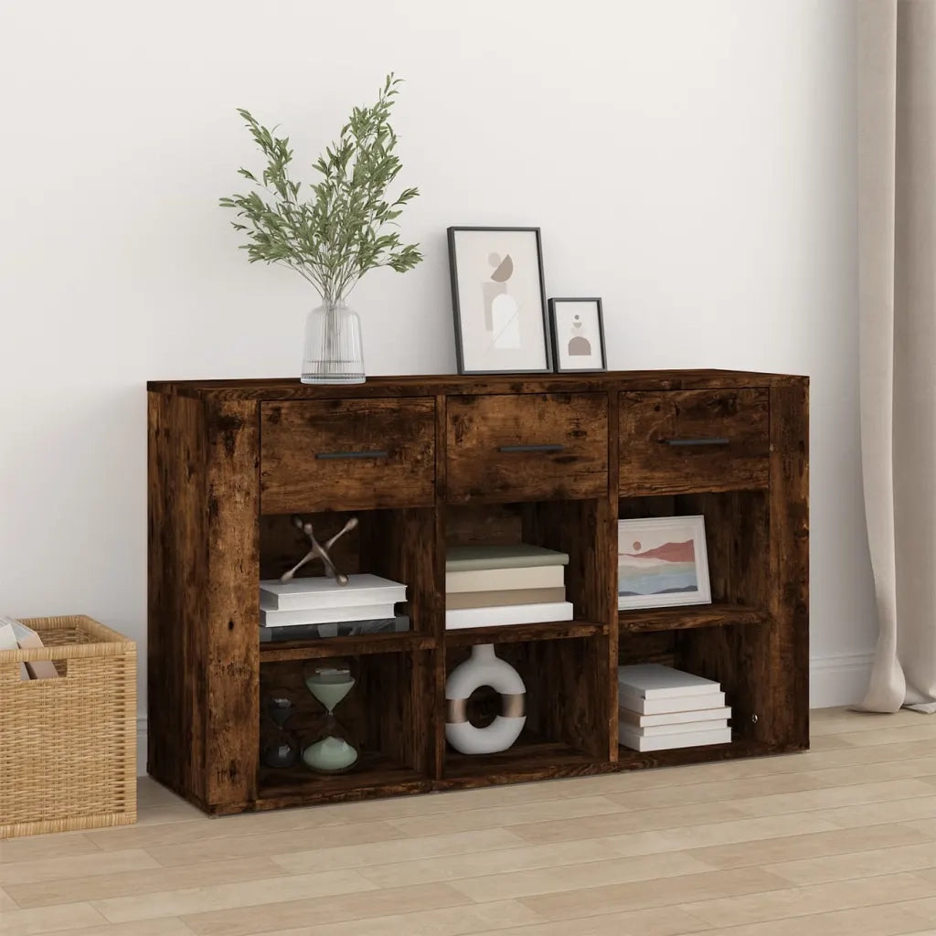 Credenza | Madia | Buffet da pranzo | Armadio da pranzo Rovere Fumo 100x30x59,5 cm in Legno Multistrato