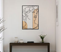 Pannello decorativo 3D David in metallo e legno - cm 55x2x80