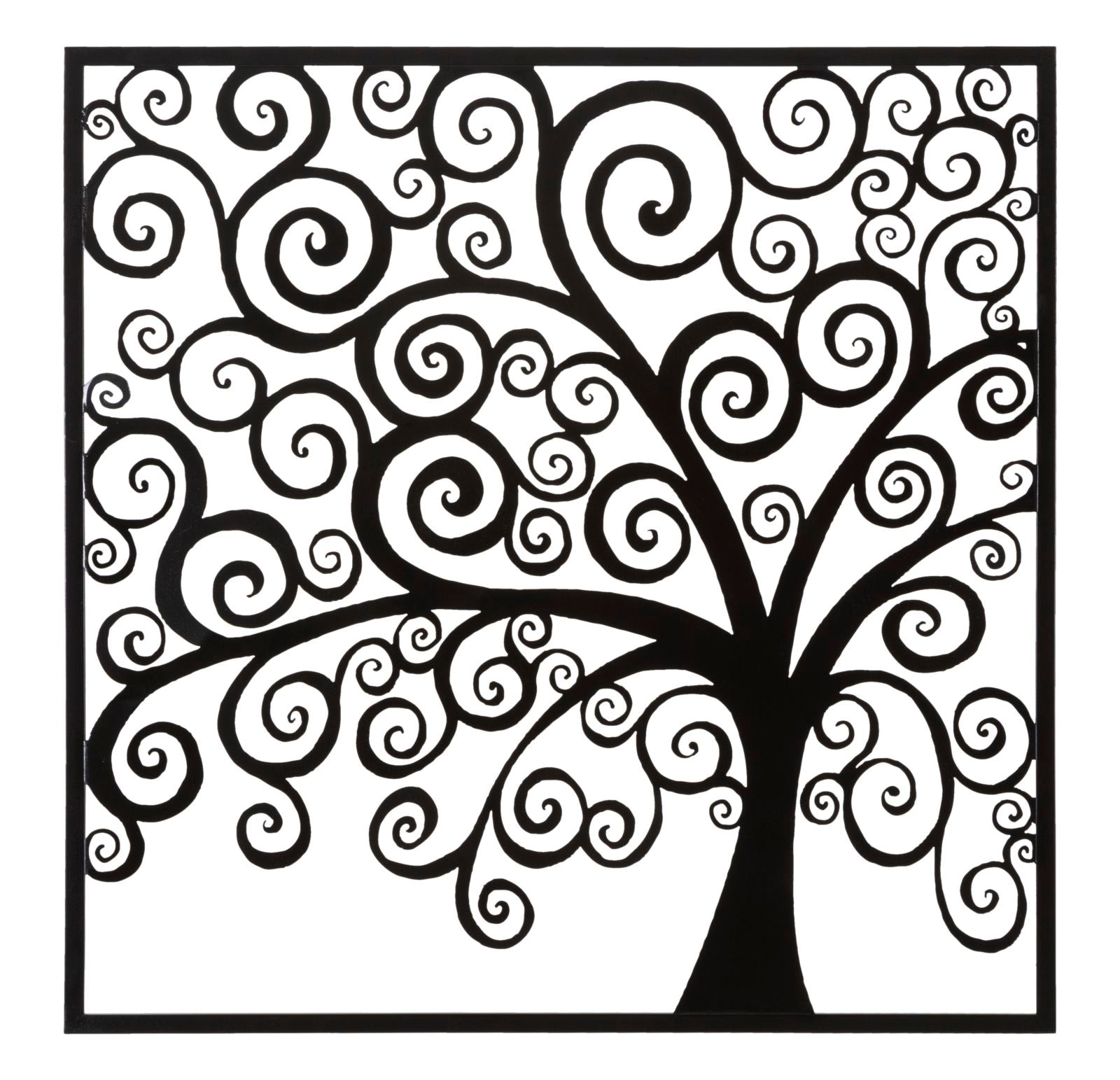 Pannello Decorativo 3D in Ferro Tree Design 100x1x100 cm