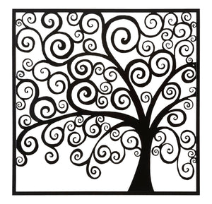 Pannello Decorativo 3D in Ferro Tree Design 100x1x100 cm
